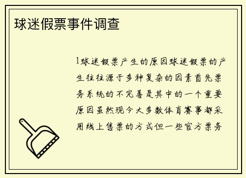 球迷假票事件调查